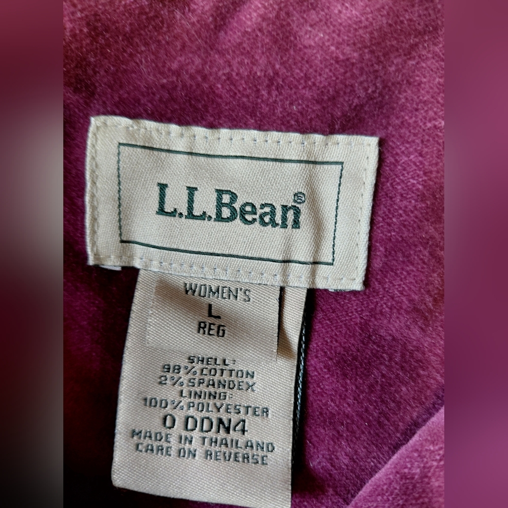 L.L. Bean Women's Plum Button Up Jacket Size Large - Picture 3 of 4